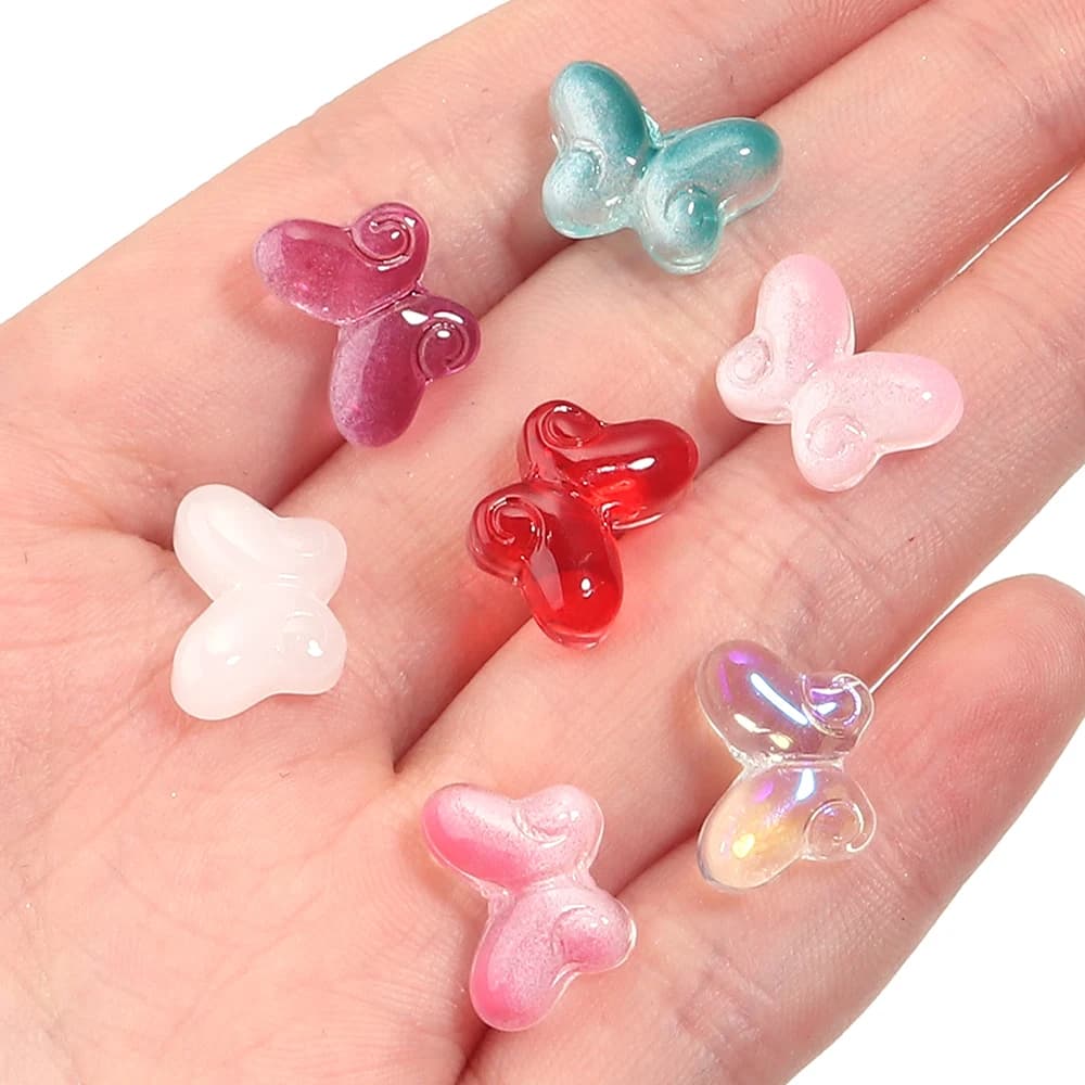 50-100 pezzi di perline smaltate di murano colorate a forma di farfalla perline sciolte di vetro ceco per la creazione di gioielli risultati di collane di orecchini fai da te