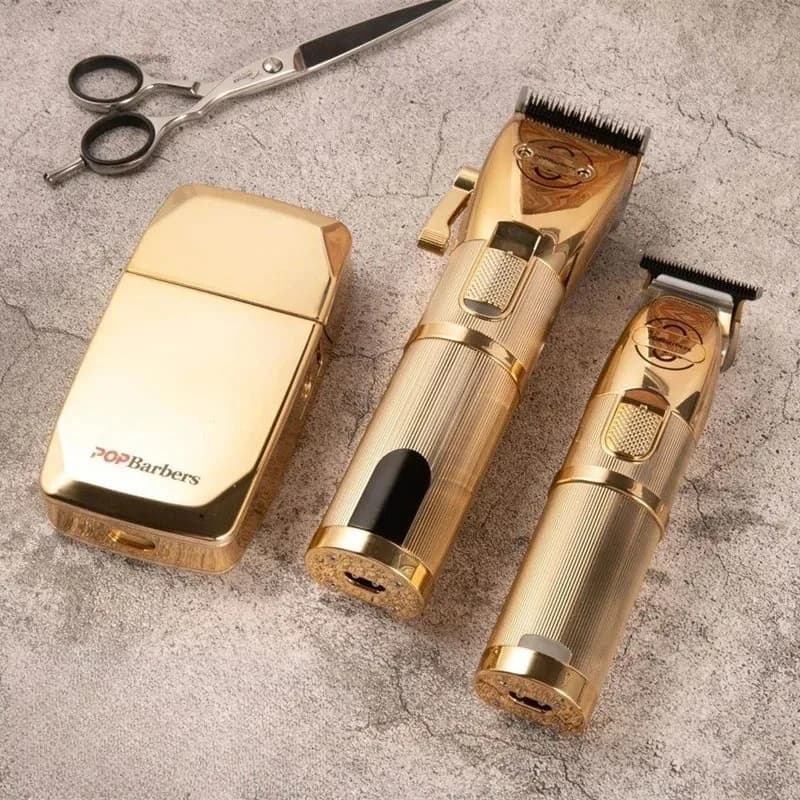 3-in-1 Wireless Charge Adjustable Set: Professional Kit with T Refinish and Barba Razor for Male Personal Care