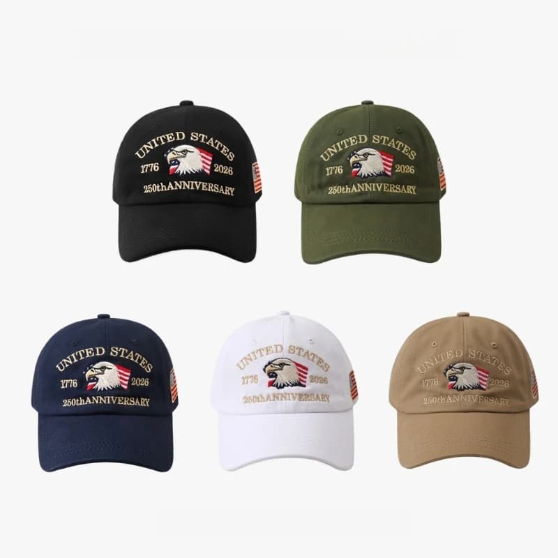 Personalized USA 250th Anniversary Baseball Cap Eagle Embroidered Design Casual Adjustable Peaked Hat for Daily Wear