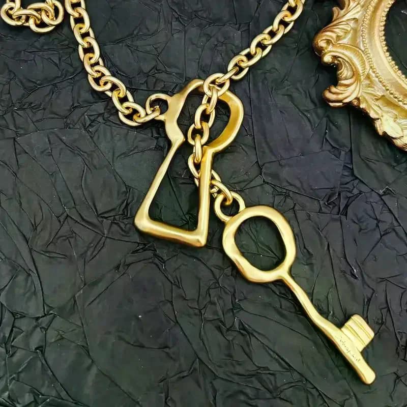 Collana con ciondolo a catena spessa opaca per donna, gioiello regalo, collana lunga alla moda, accessori.
