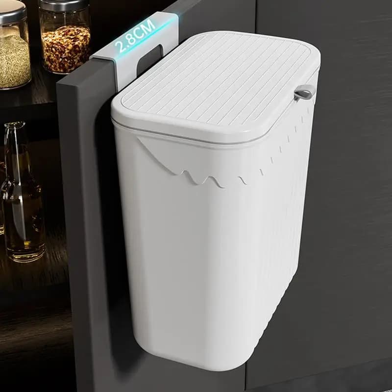 Bidone della spazzatura da cucina Bidone della spazzatura sospeso a parete con coperchio Bidone della spazzatura per armadietto sotto il lavello Bidone del compost dei rifiuti