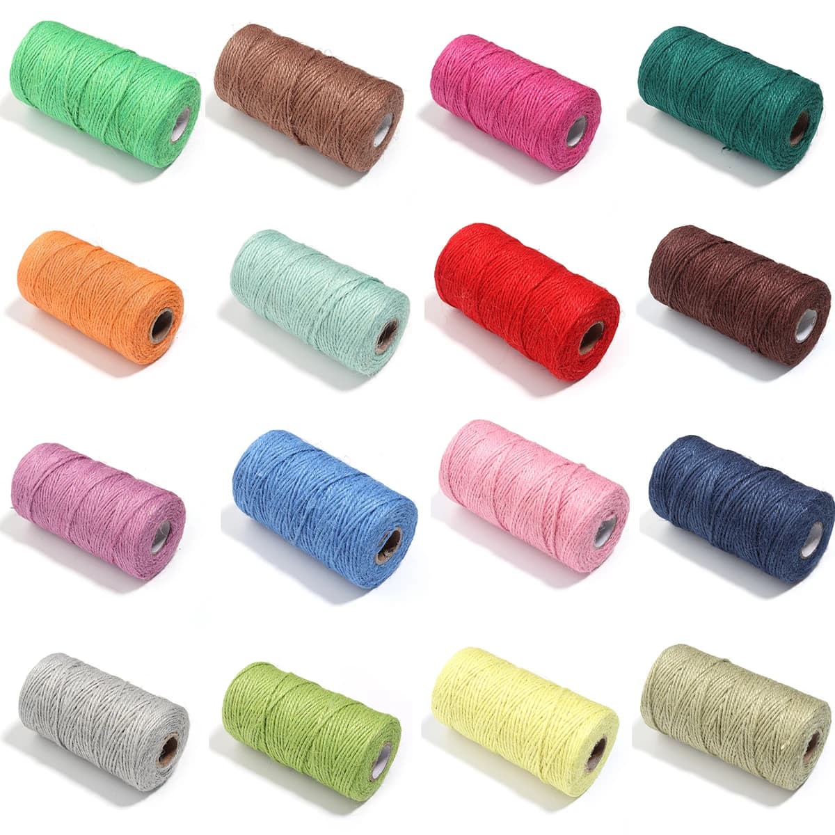 100 M/rotolo Corda di Spago di Iuta Colorata Corde Intrecciate Corde di Canapa Intrecciate FAI DA TE Festa di Nozze Casa Ordito Artigianato Filo di Iuta Decorazione