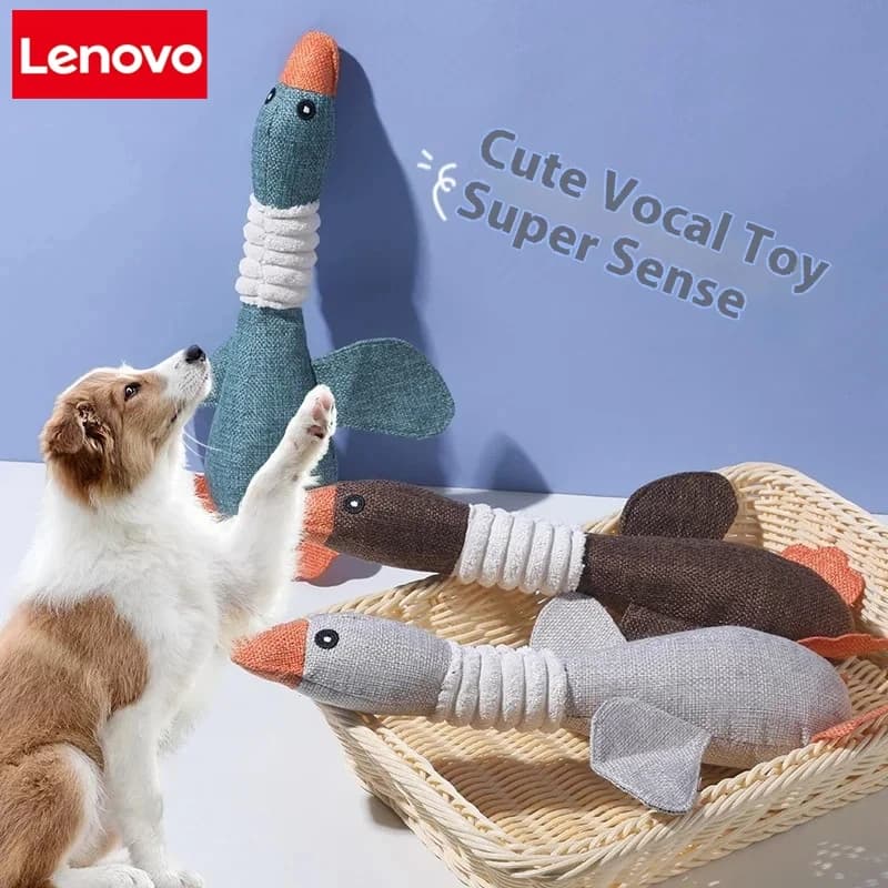 Lenovo Dog Cat Three Color Wild Goose Plush Sound Toy, Teeth Grinding, Biting Resistant Self Pleasure Soothing Pet Supplies