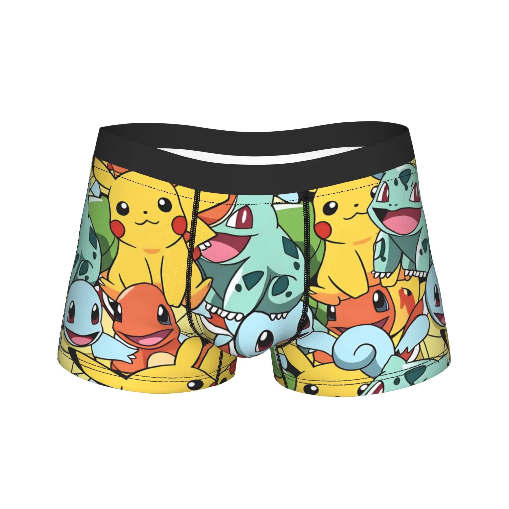 Pokemon Characters Underwear Men Underpants Printed Sexy Soft Boxer Shorts Quality Shorts Briefs Plus Size 2XL