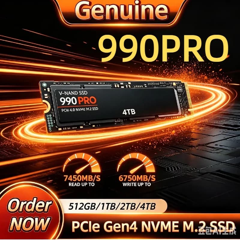 Genuine 990 PRO M.2 2280 NVMe SSD 512G‑4TB PCIe Gen4 7450MB/s Speed Internal Solid State Disk For PS5 Gaming Laptop Desktop PC