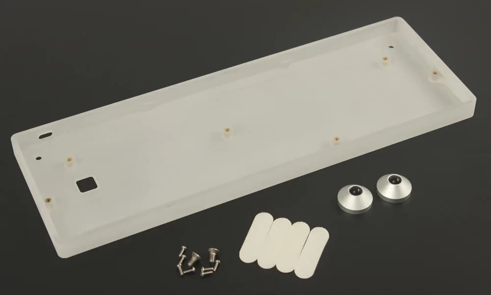 Custodia per tastiera meccanica GH60 in acrilico con illuminazione semitrasparente effetto underglow, compatibile con PCB RGB da 61, 63, 64 tasti