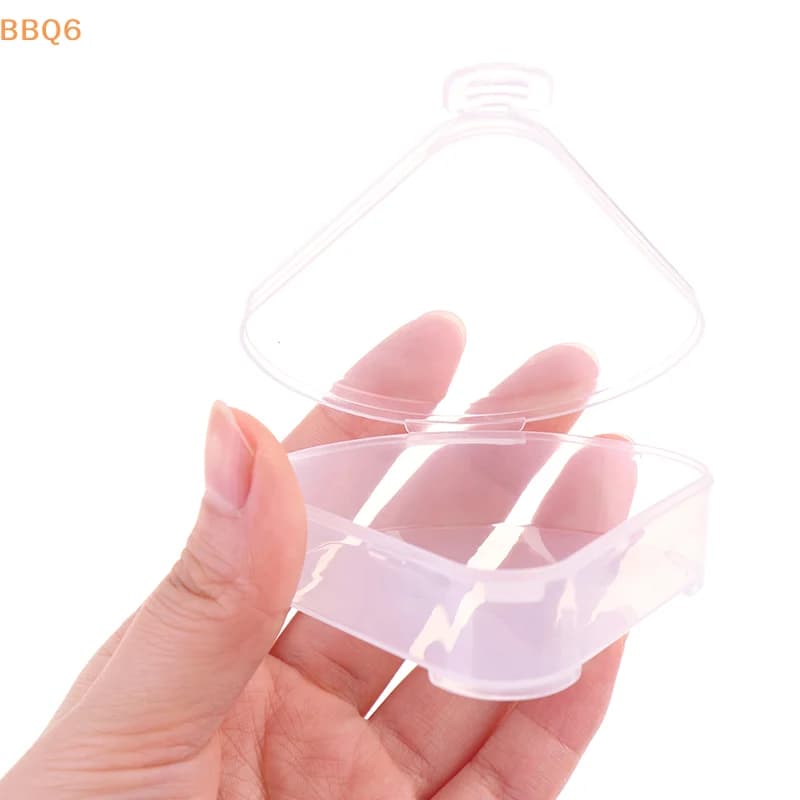 * 1 pezzo di custodia portatile per spugna triangolare trasparente, custodia per cosmetici, custodia per trucchi, 7 * 6,5 cm