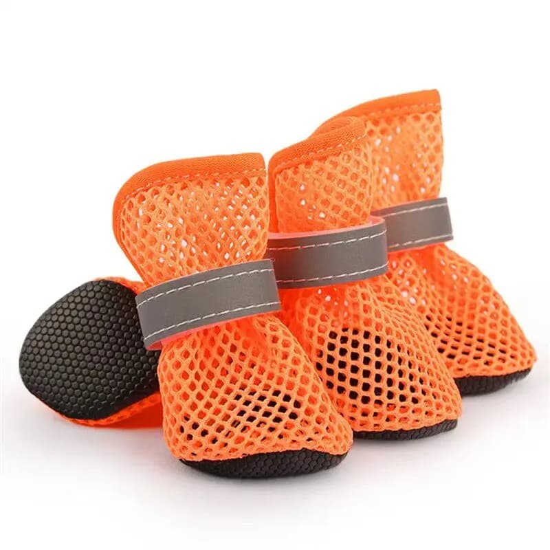 Summer Heat Resistant Breathable Mesh Dog Shoes Anti-scald Anti-dirt Paw Footwear Set for Medium Small Dogs Bichon Teddy