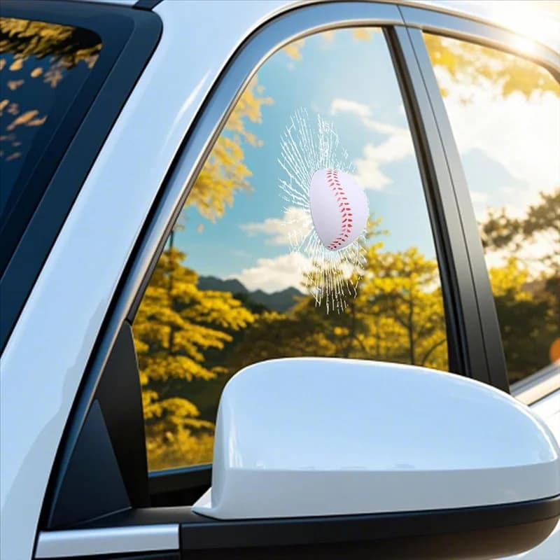 ABMS-Adesivo in vetro per auto, design con palline da tennis 3D, adesivo adesivo per finestra scherzo, divertenti decalcomanie automobilistiche