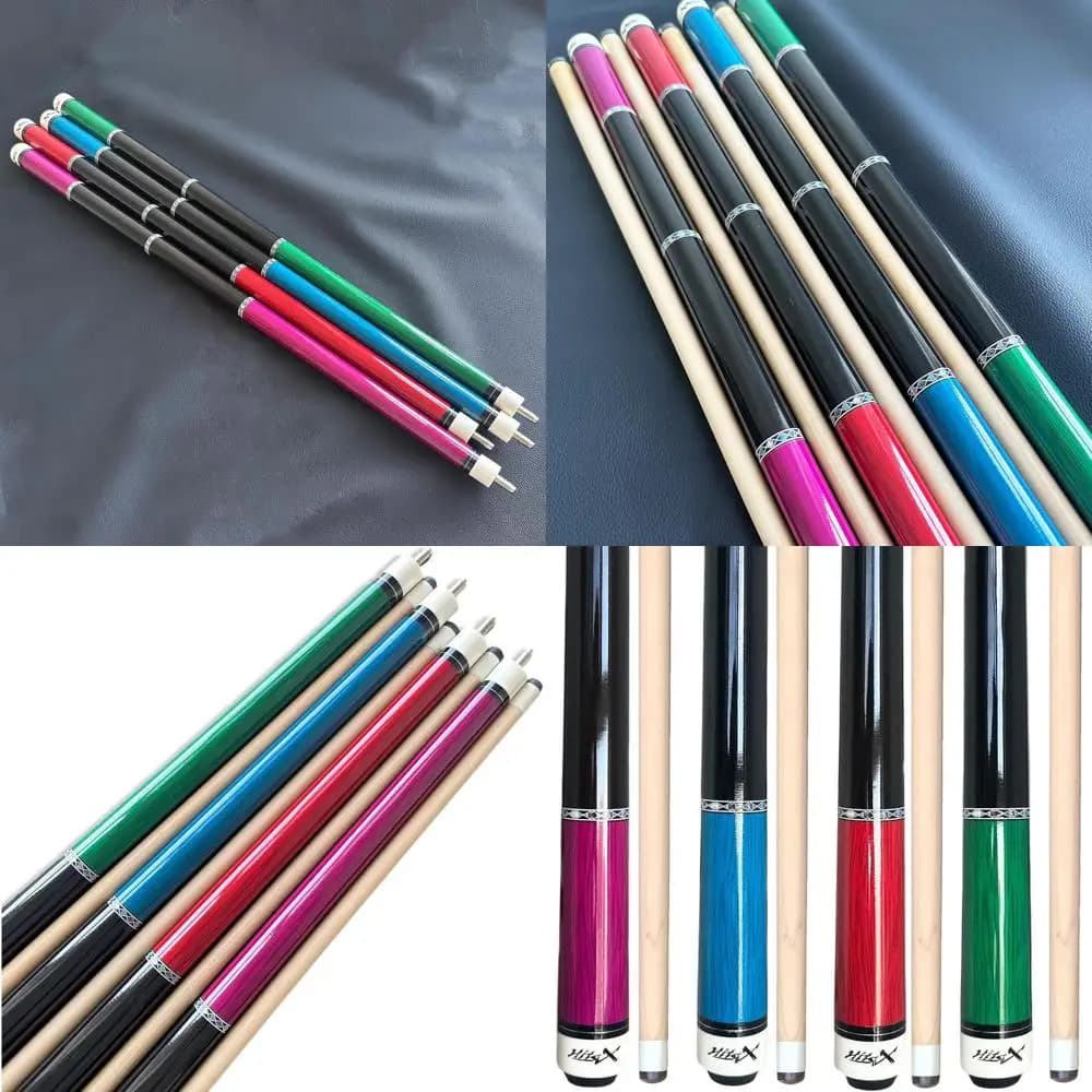 Set Professionale di 4 Stecche da Biliardo con Puntali da 13mm e Aste in Legno Duro, Peso 18-21 once, Lunghezza 58 Pollici