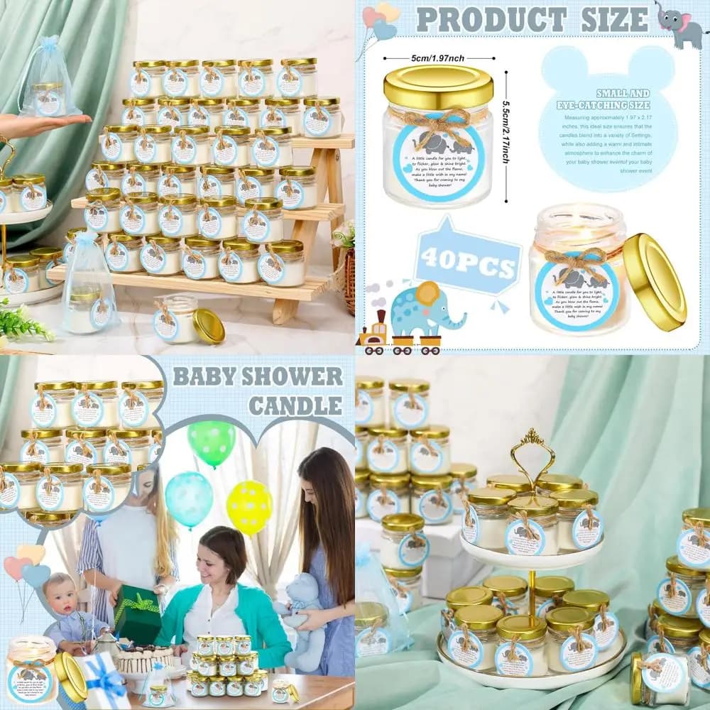 Baby shower bottle - Pack of 40 perfumed jars in lavender glass for rustic baby showers, holidays revealed in the genre and birthdays