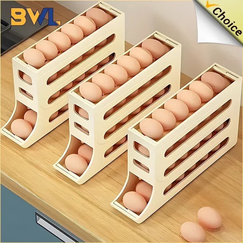 Contenitore per uova Contenitore per frigorifero Contenitore per rotoli di uova automatico a quattro strati Contenitore per uova antigoccia Contenitore per alimenti per cesto di uova