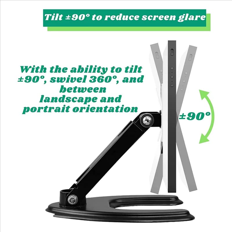 AED7-Supporto per display intelligente da scrivania per tablet portatile con supporto pieghevole regolabile in lega di alluminio per Echo Show 15