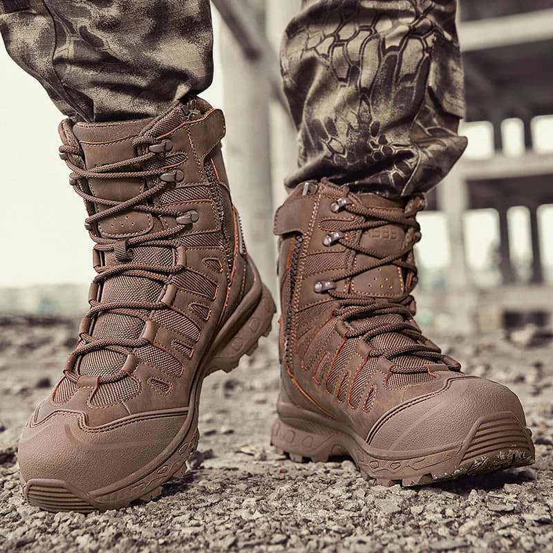 Stivali tattici da uomo impermeabili alti Scarpe da trekking Sneakers da esterno Stivali da trekking Stivali da moto antiscivolo Zapatos Para Hombre