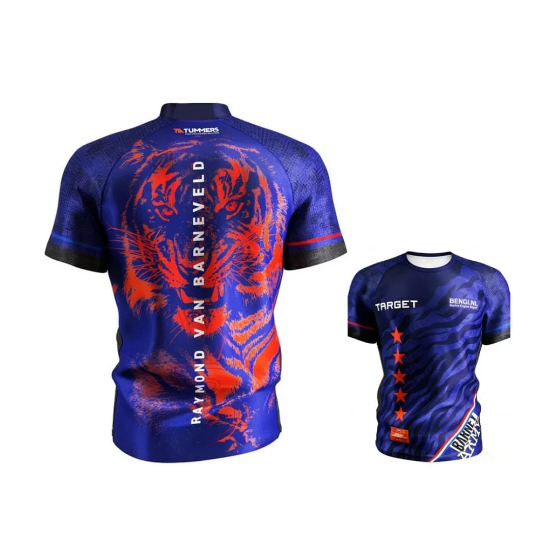Maglia Ufficiale da Competizione di Freccette Raymond van Barneveld 2026 - T-Shirt Sportiva Estiva da Uomo e Abbigliamento per Bambini