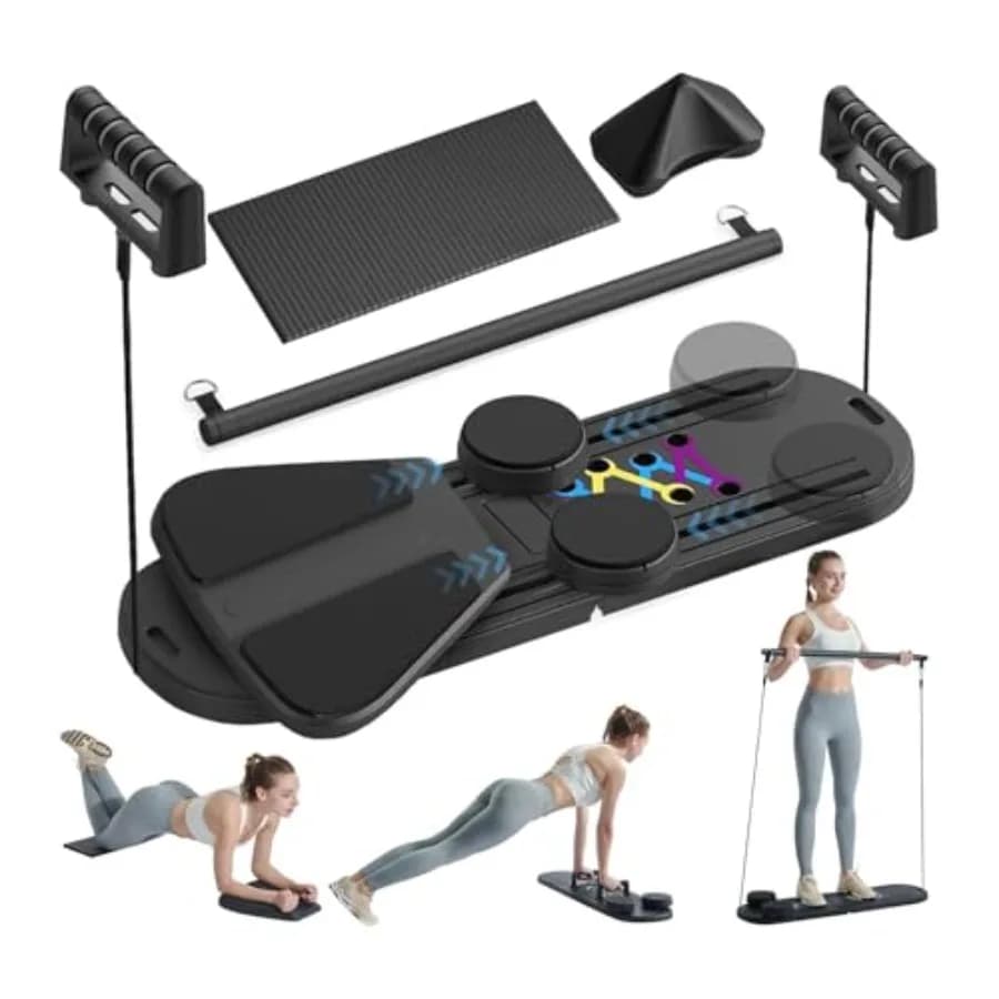 Pilates Board Foldable Pilates 8 in 1 repair machine with timer resistance bands Portable multifunctional pilates kit for Hom