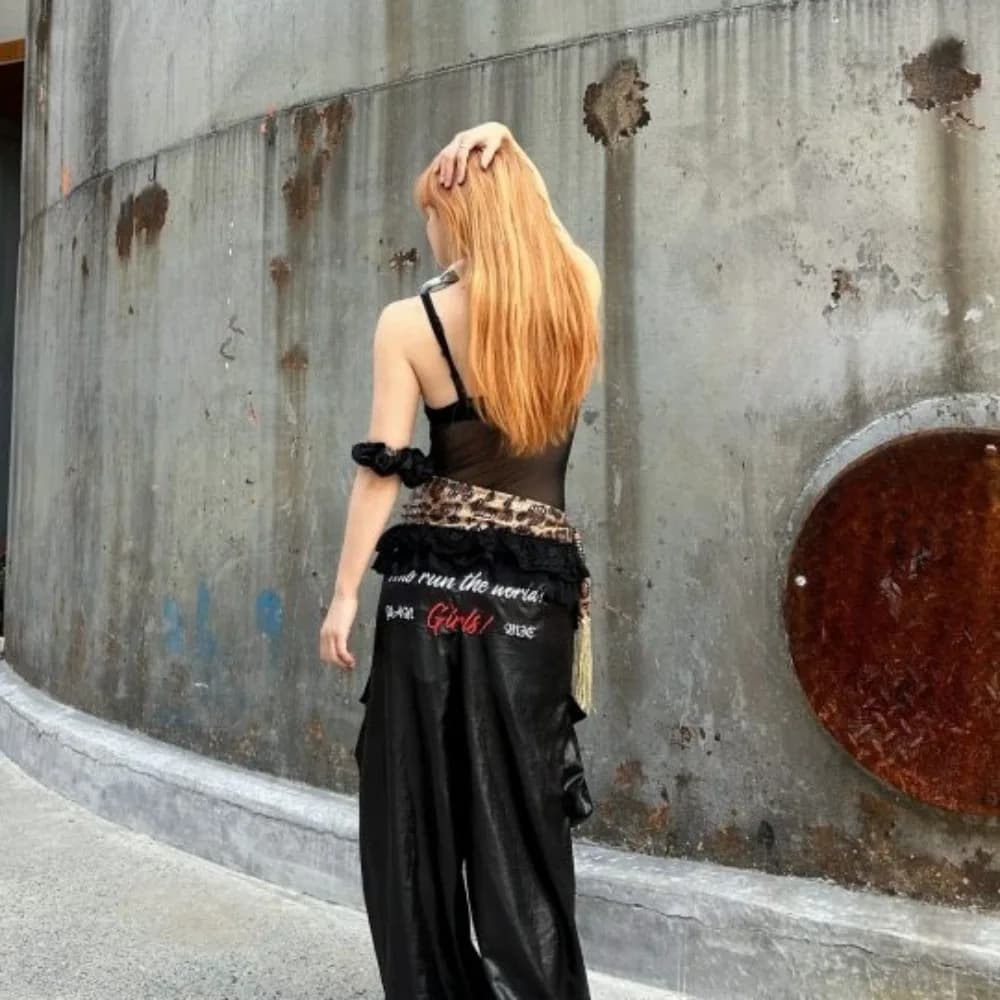 Sequin Jazz Dance Hip Scarf Y2K Hip-hop Tassels Leopard Print Belt Shirt Extender Triangular Scarf Cargo Pants Waist Band