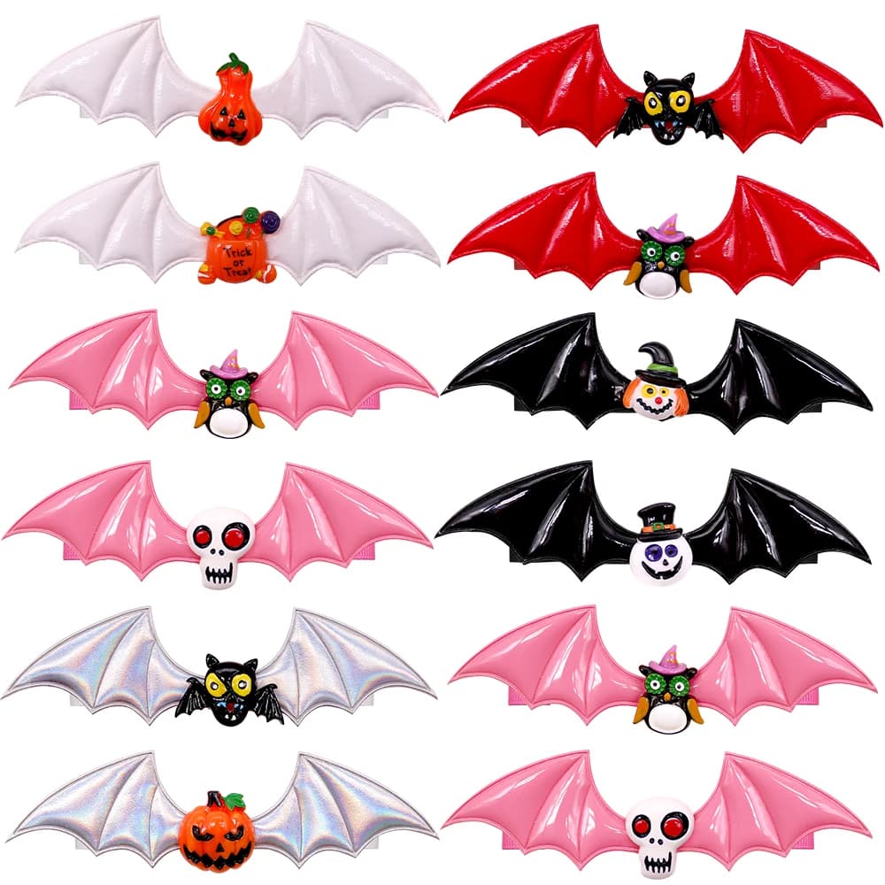 20/40PCS Adjustable Dog Collars Halloween Bat Wings Dog Bowties Neckties Pet Supplies For Dogs and Cats Pet Grooming Accessories