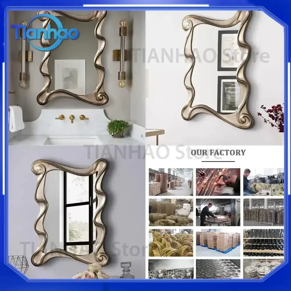 Elegant Bathroom Vanity Art Wall Mirror Hanging Wall Mirror for Bathroom 70X90 CM