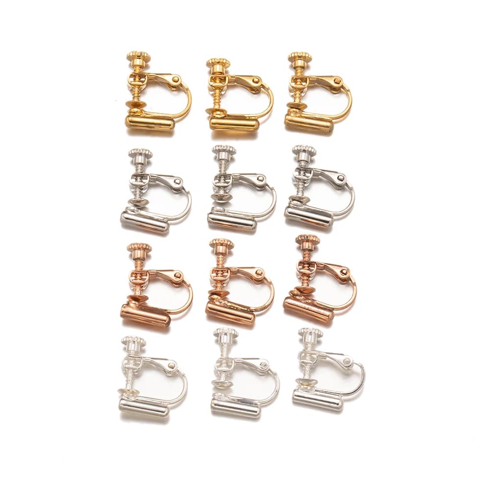 10 pz vite senza forato Clip dell'orecchio impostazioni dell'orecchino ruota pad Base cornice vuota gioielli fai da te che fanno risultati forniture accessori