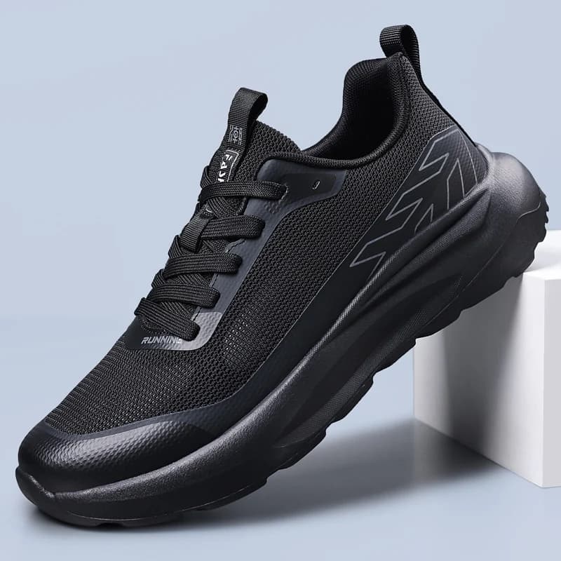 Men Smooth Leisure Sneakers Flexible Wear Resistant Sole Shock Absorbing Insole Breathable Fabric Daily Street Footwear