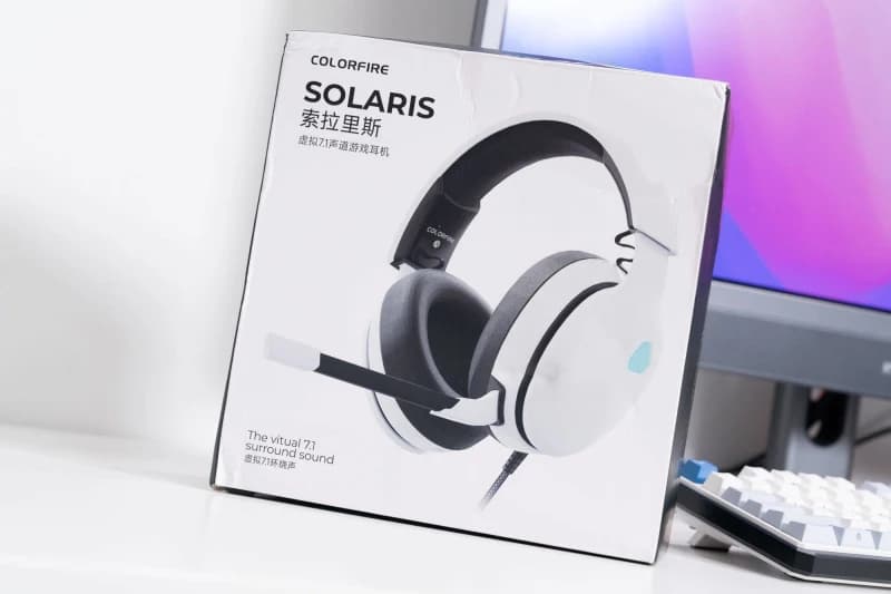 Colorfire Solaris Cuffie USB cablate Cuffie da gioco per musica con luce RGB stereo virtuale bianca a 7.1 canali con microfono