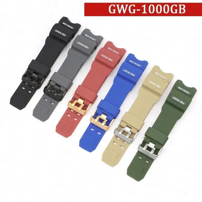 Resin Strap for Casio G-SHOCK GWG-1000GB Replacement Men Sport Waterproof Silicone Steel Buckle Band Bracelet Watch Accessories