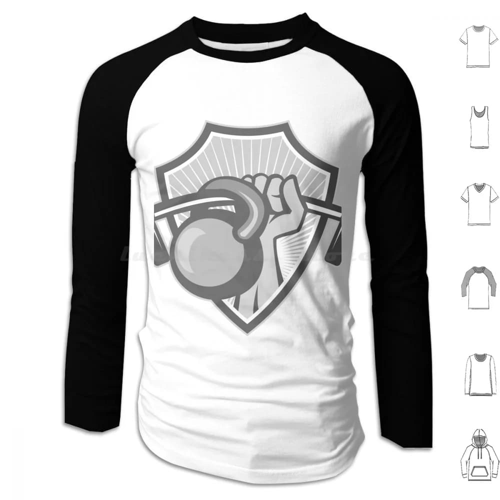 Kettlebell Crest Hand Lift Balancing Knife with Grey Ladder Hood Long Sleeved Cotton Balancing Hand Lifting Weights