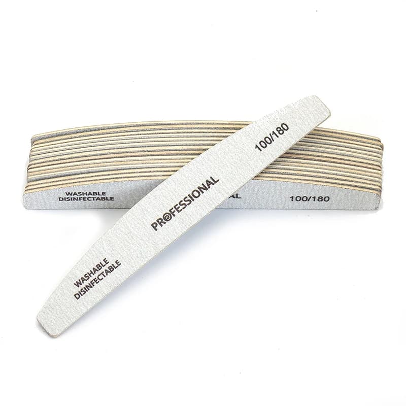 10 pz/lotto Lime per unghie in legno Buffer per unghie professionale 100/180 Limas Manicura Blocco Grigio Barca Gel Lucidatura Levigatura del legno Lima per unghie