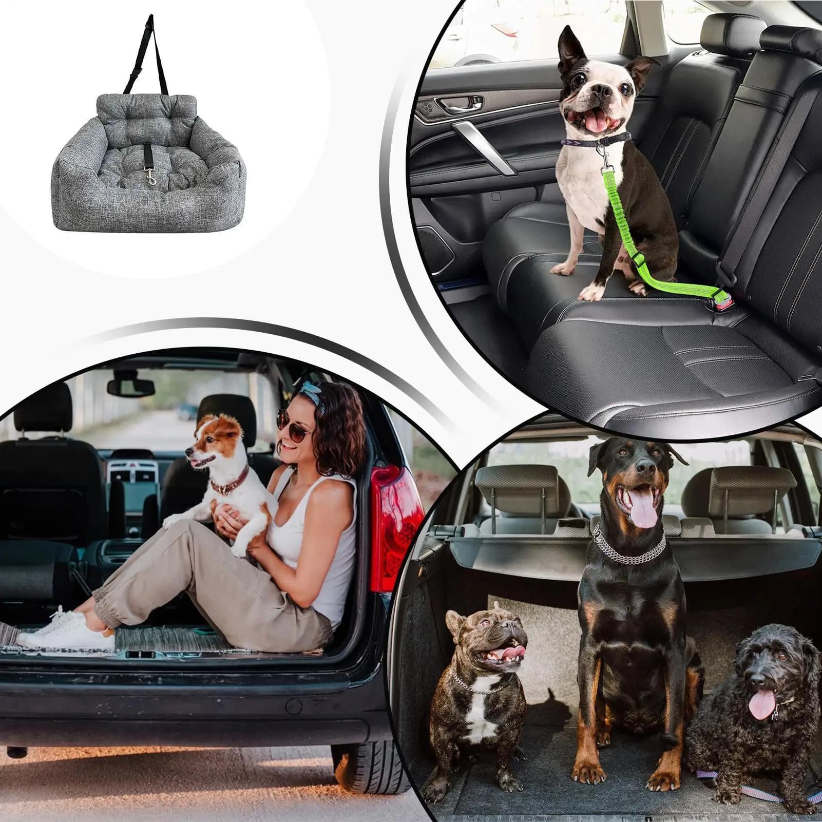 Letto per auto per cani Cuscini di sicurezza pieghevoli regolabili Letto per animali domestici per veicoli da viaggio Tronco estivo invernale Cucciolo interno