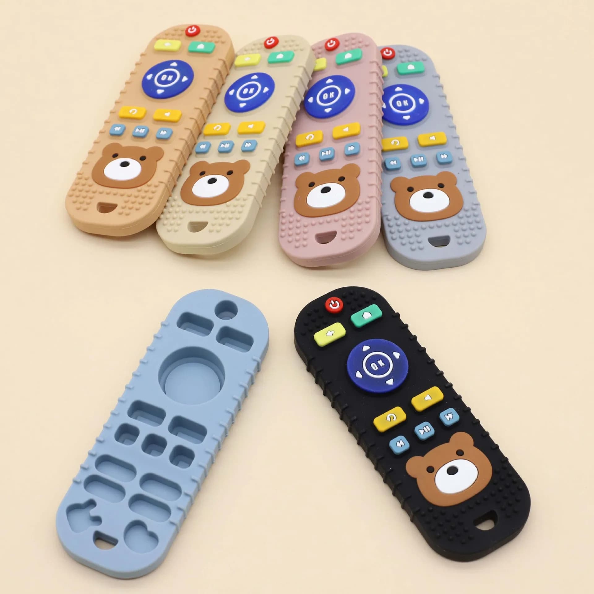 Dentizione in silicone per bambini telecomando periodo di bocca del bambino dentizione lenitiva dentizione giocattoli telecomandati denti in silicone u