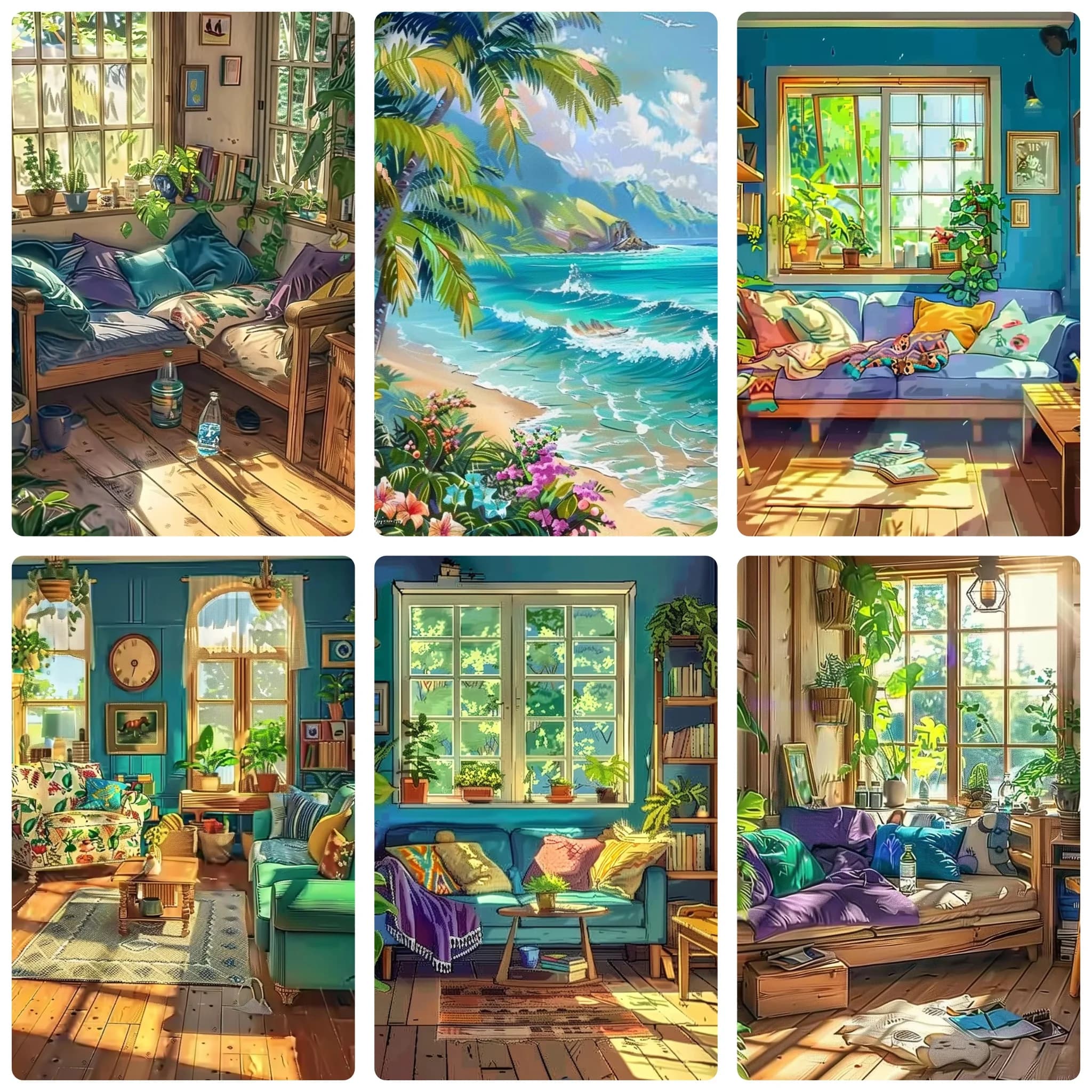 DIY Tropical Beach Scenery Diamond Painting, Vibrant Seaside Palm Tree Vacation Scene For Living Room Wall Decoration Gift