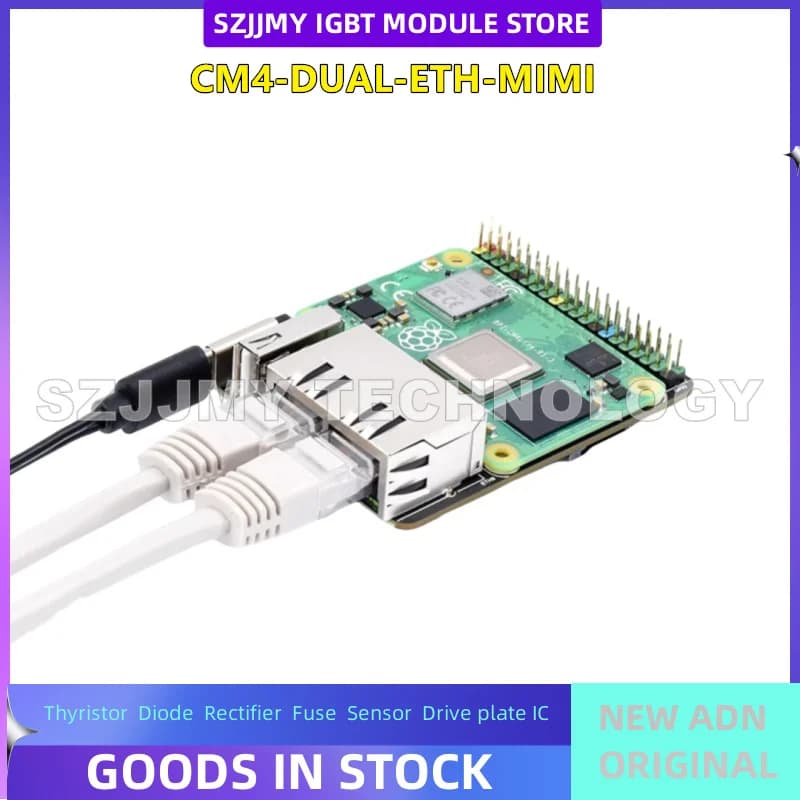 Dual Gigabit Ethernet Expansion Card Raspberry Pi CM4 Micro SD/Integrated Smooth Metal NEW ORIGINAL IN MAGAZZINO