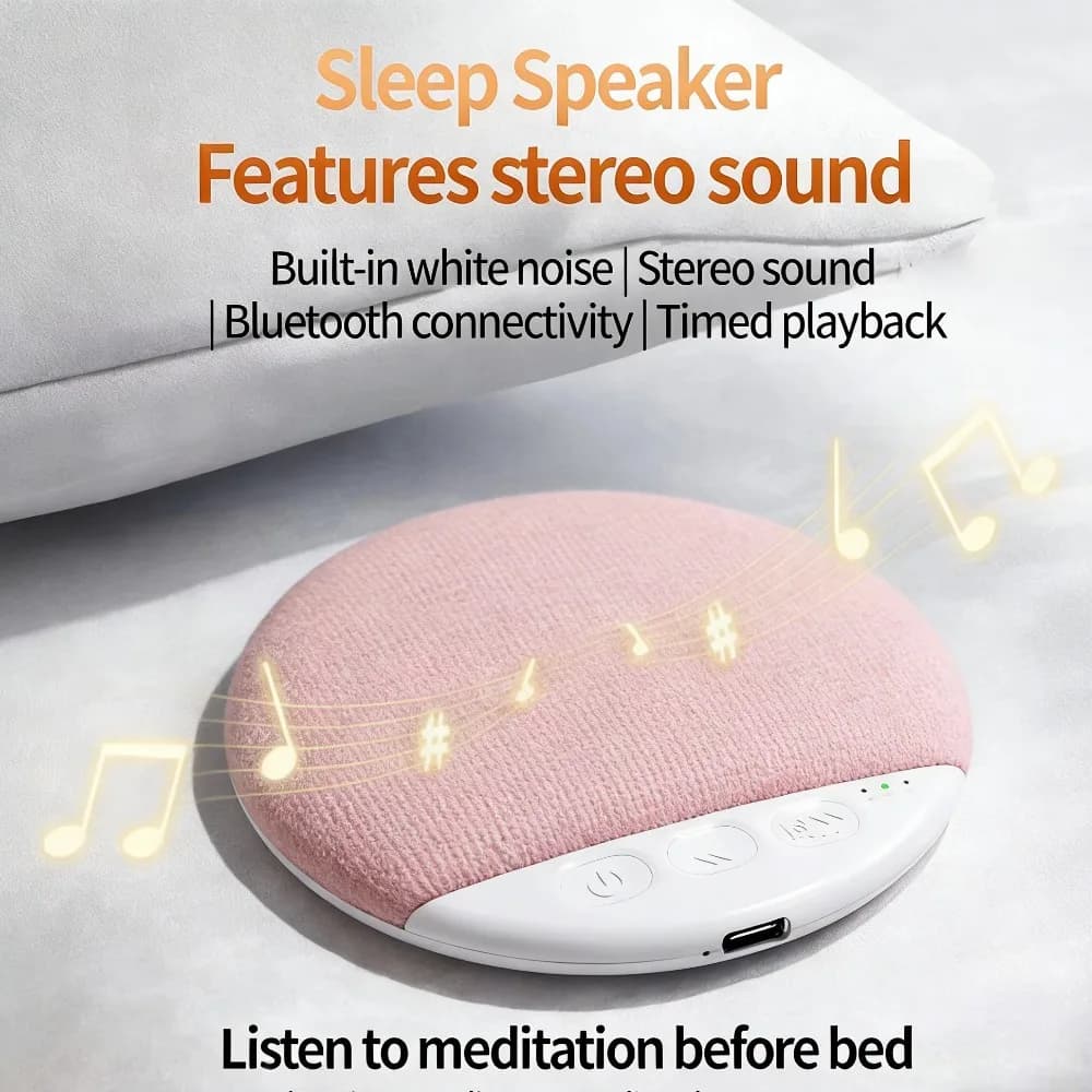 Mini Macchina del Suono Bluetooth per il Sonno, Altoparlante da Comodino con Rumore Bianco e Suoni della Natura, Timer Regolabile per Aiuto al Sonno in Camera da Letto e Casa