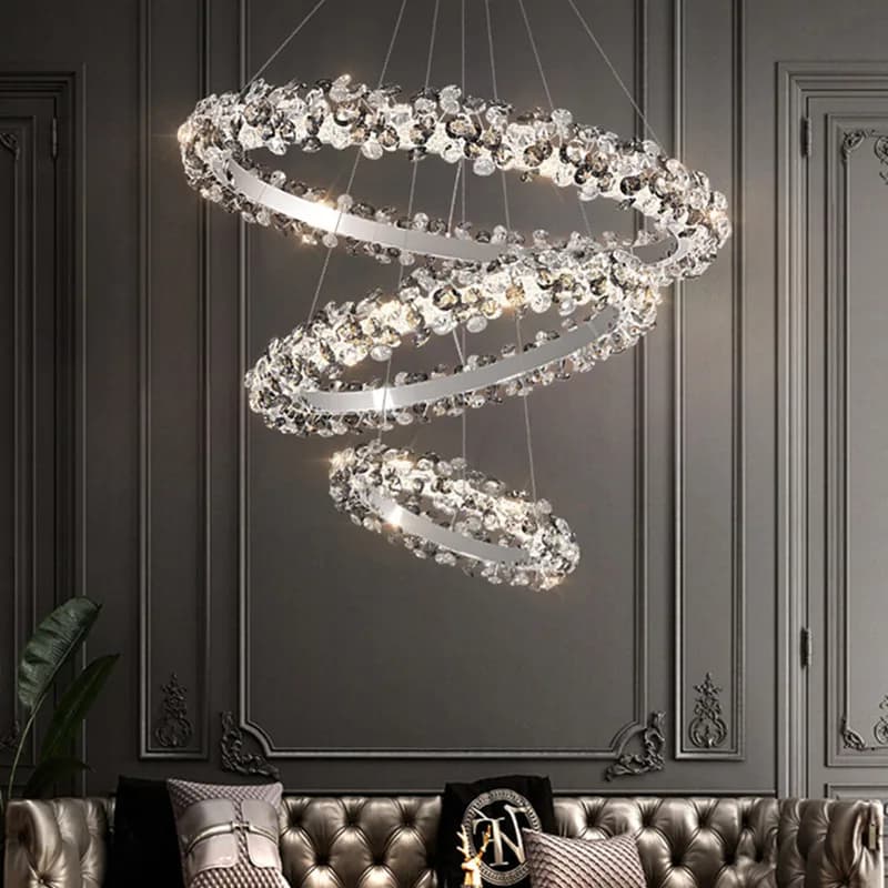 Lampadari moderni a sospensione lampadari a forma di fiore di sole anello a Led in cristallo lampada da soffitto nordica di lusso lustro soggiorno sala da pranzo Decor Fixtures