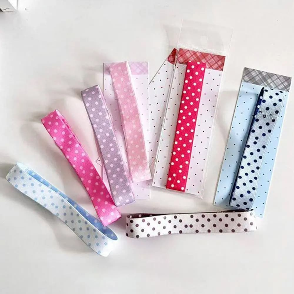 Kawaii Polka Dots Elastic Strap Double-sided DIY Decoration Notebook Straps Binder Strap Storage Accessory