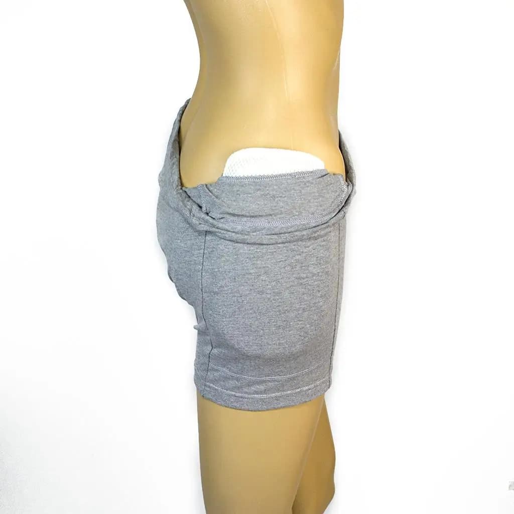 Pantaloncini Protettivi da Donna Grigi Morbidi Protezione Anca Intimo Antiurto per Prevenzione Cadute Uso Esterno