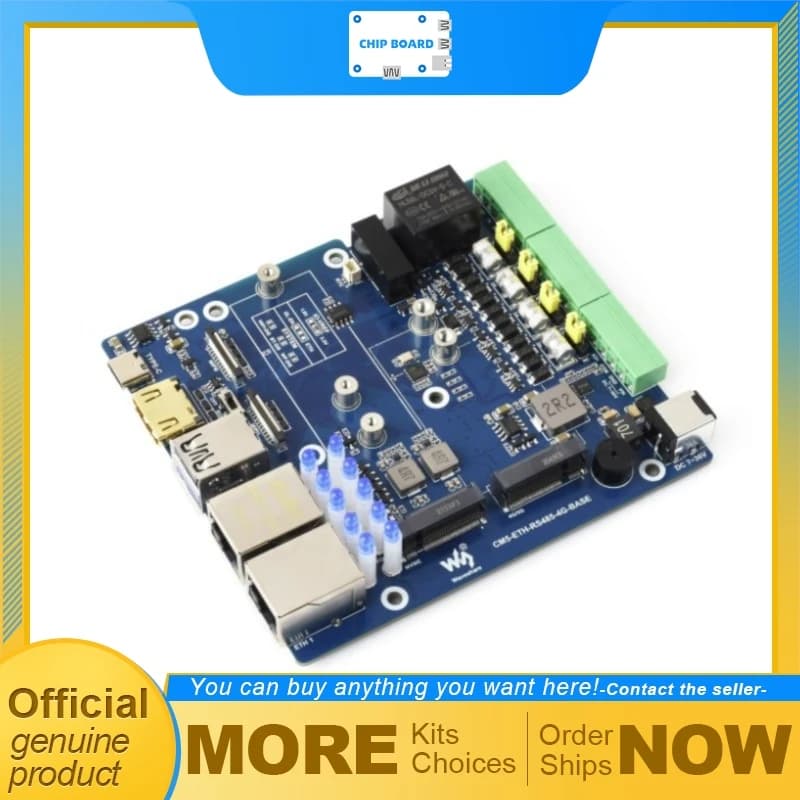 Scheda Multifunzione Waveshare CM5, Doppia Ethernet Gigabit/2.5G, RS485, 4G/5G, Uscita 4K, Supporto per Raspberry Pi CM5