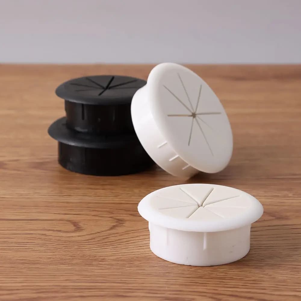 Desk Wire Organizer Cable Hole Cover Cord Grommets for Office Furniture Cable Passing Eight Petal Threading Box Cover