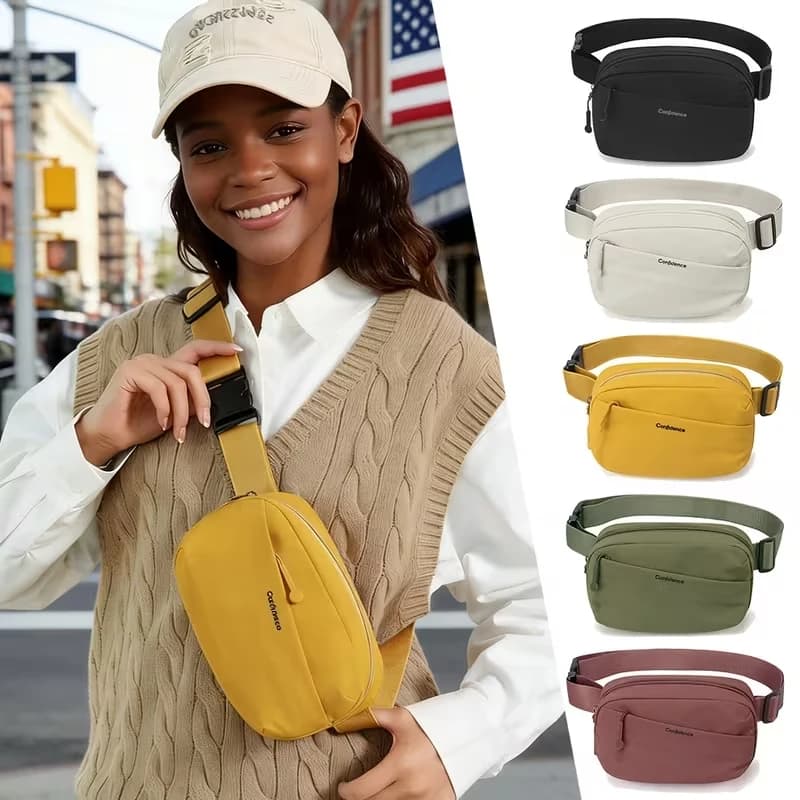 Portable Chest Bag – Unisex Single-Shoulder Crossbody, Casual Waist Pack, Outdoor Sports Phone Pouch, Small Square Bag