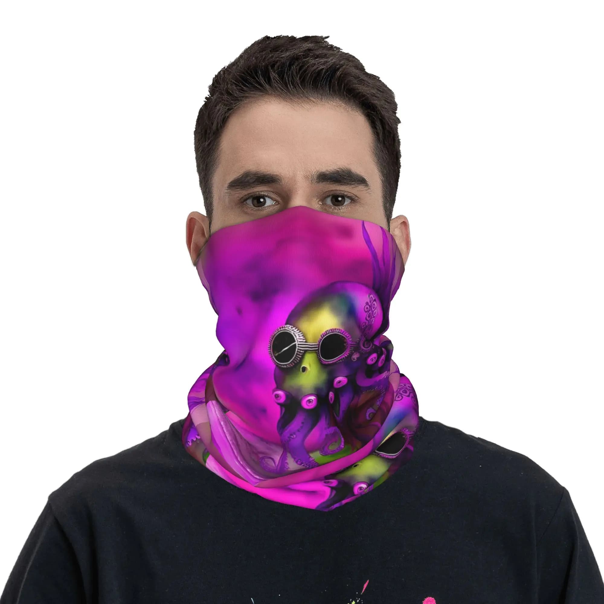 Steampunk Octopus Retrofuturism Cephalopod Bandana Copricollo Maschera stampata Sciarpa Maschera per il viso Sport all'aria aperta Unisex Per tutte le stagioni