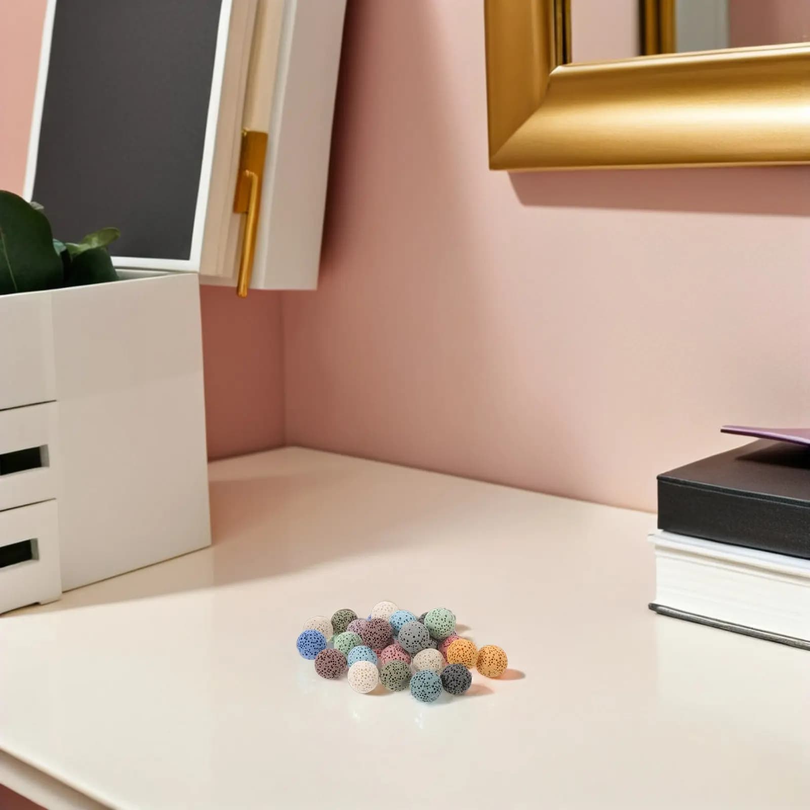 26 pezzi di perline di roccia vulcanica naturale da 14 mm, pietre diffusore di aromaterapia di colori assortiti per la decorazione di fragranze per la casa e l'ufficio