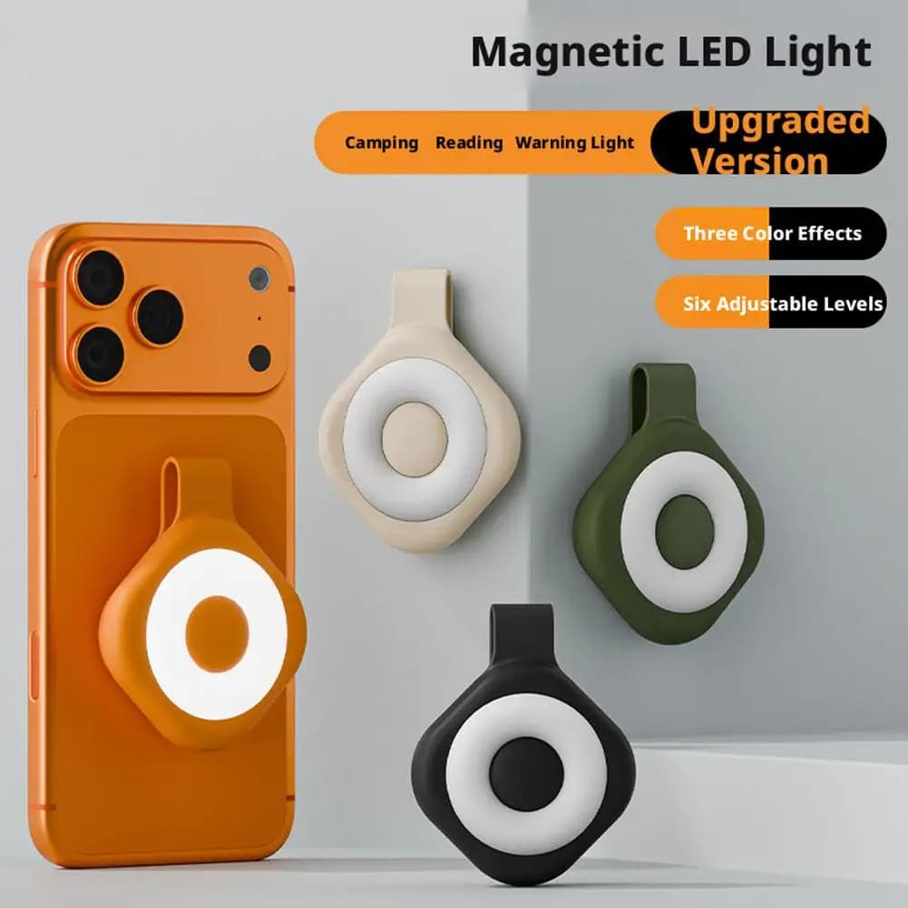 Rechargeable magnetic charging light for phone, portable night light with collar clip, outdoor torch for running and reading