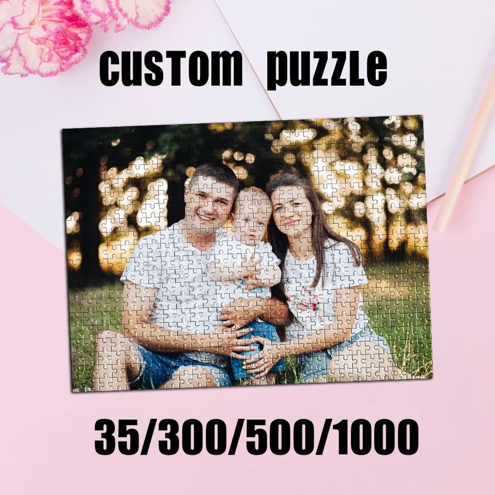35/300/500/1000pcs Personalized Custom Photo Puzzle family photo Family Memories Personalized Gifts For Women/Men