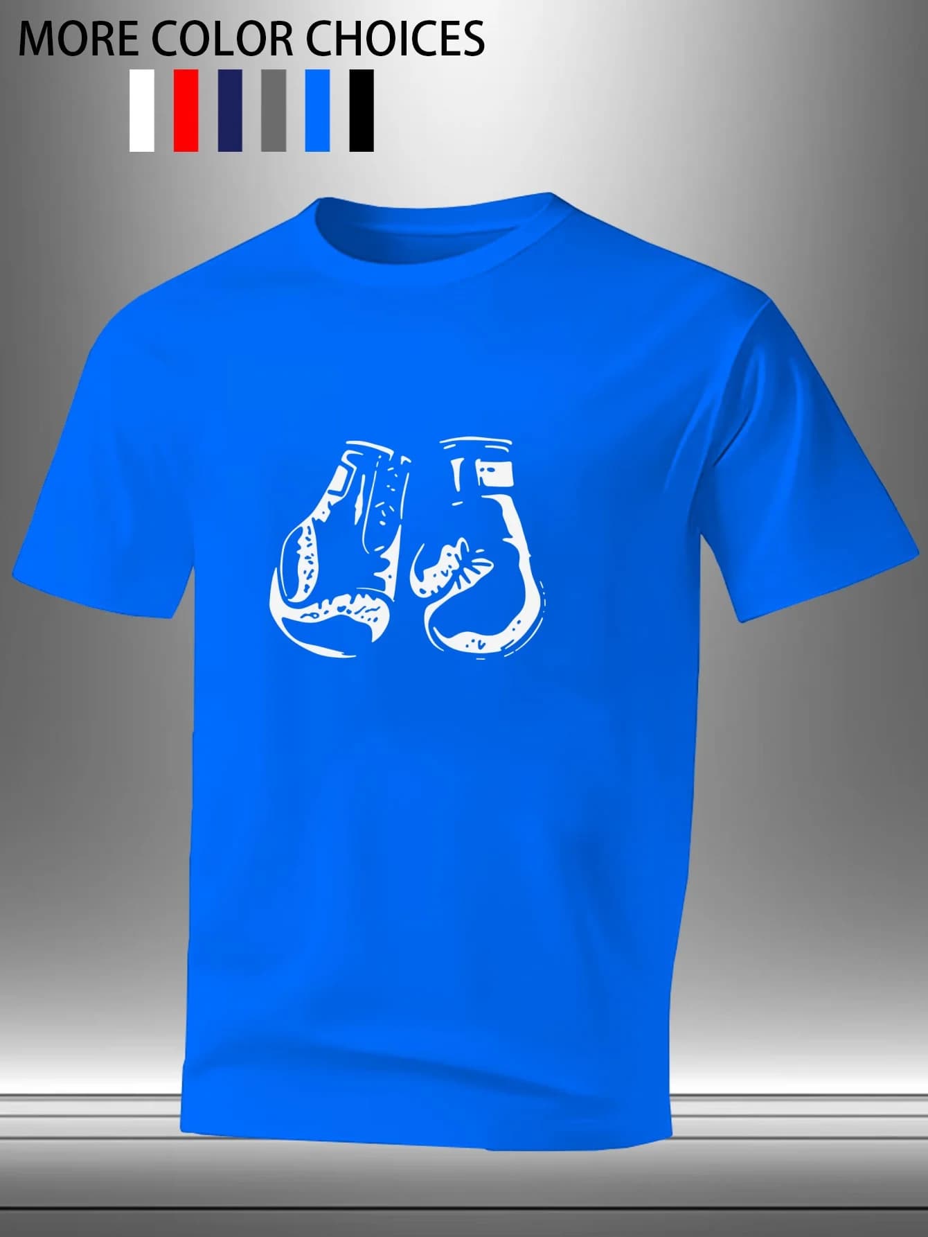 T-shirt da uomo con stampa guanti da boxe, tessuto a rete ad asciugatura rapida, traspirante, girocollo, maniche corte, per allenamento in palestra