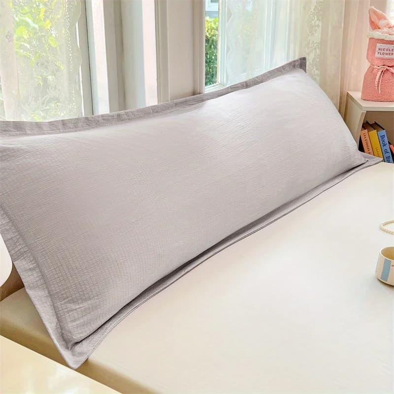 Federe LUNGHE in filato a doppio strato da 1 pezzo, adatte per la copertura del nucleo del cuscino della biancheria da letto della camera da letto, federa decorativa, uso per tutte le stagioni