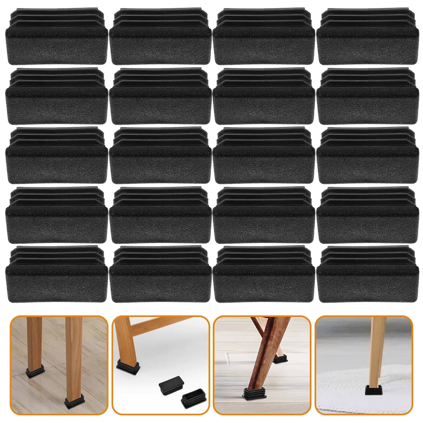 100 Pezzi Coprigambe per Mobili, Protezioni Resistenti per Gambe di Sedie, Protezioni per Pavimenti in Legno Antigraffio, Protezioni per Pavimenti Domestici