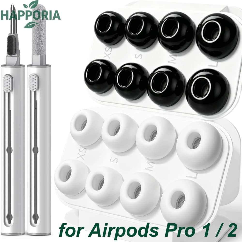 HAPPORIA Punte in Silicone Liquido per Auricolari AirPods Pro 1a e 2a Generazione, Cuscinetti Morbidi Antiscivolo, Accessori di Ricambio