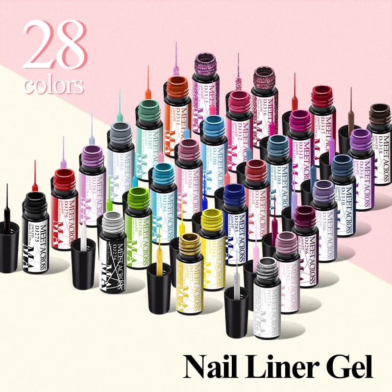 Meet through 6/28Pcs Line Gel Nail Polish Set Semi Permanent Nail Art Liner UV Gel Painting DIY Paint Design Manicure Kit