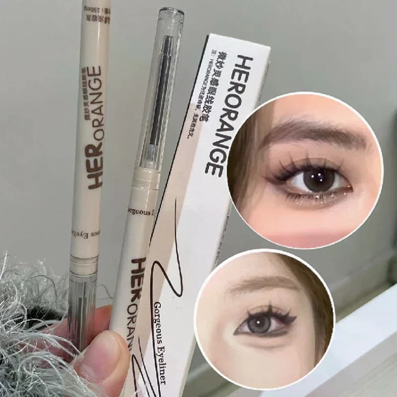 HERORANGE Eyeliner Gel Pen 5 Colori Lunga Durata Impermeabile Gel Eyeliner Latte Coffee Mate Silkworm Penna Eyeliner Trucco